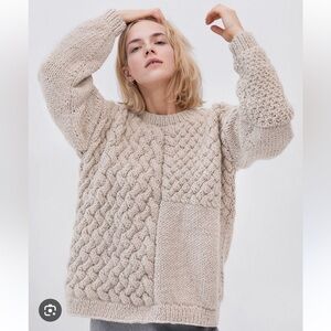 THE KNOTTY ONES Alpaca Wool Heartbreaker Sweater beige